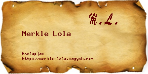 Merkle Lola névjegykártya